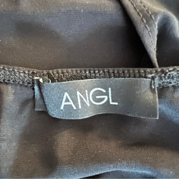 ANGL Elegant Black Bodysuit Garment Size Small EUC - Picture 4 of 6